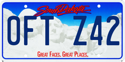 SD license plate 0FTZ42