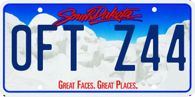 SD license plate 0FTZ44