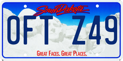 SD license plate 0FTZ49
