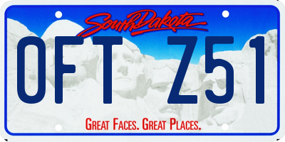 SD license plate 0FTZ51