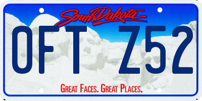 SD license plate 0FTZ52