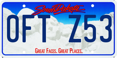 SD license plate 0FTZ53