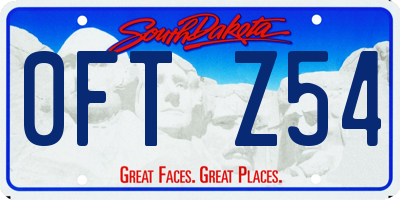 SD license plate 0FTZ54