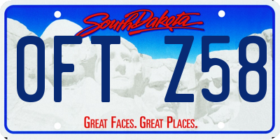SD license plate 0FTZ58