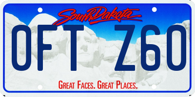 SD license plate 0FTZ60