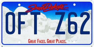 SD license plate 0FTZ62
