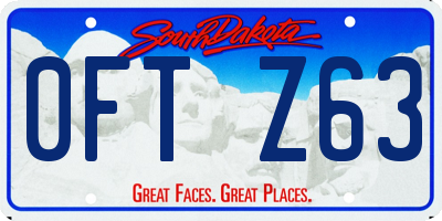 SD license plate 0FTZ63
