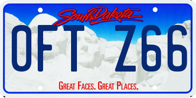 SD license plate 0FTZ66