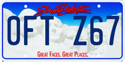 SD license plate 0FTZ67