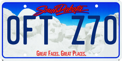 SD license plate 0FTZ70