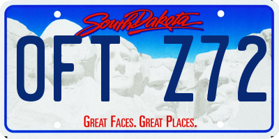 SD license plate 0FTZ72