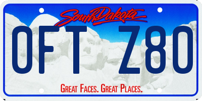 SD license plate 0FTZ80