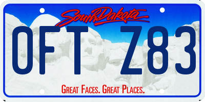 SD license plate 0FTZ83