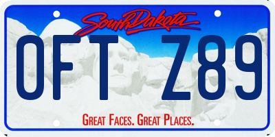 SD license plate 0FTZ89