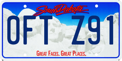 SD license plate 0FTZ91