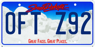 SD license plate 0FTZ92