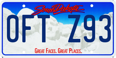 SD license plate 0FTZ93