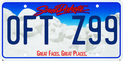 SD license plate 0FTZ99