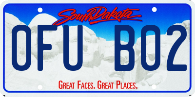 SD license plate 0FUB02