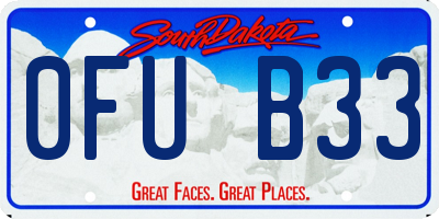SD license plate 0FUB33