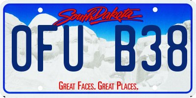 SD license plate 0FUB38
