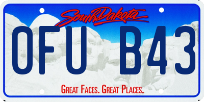 SD license plate 0FUB43