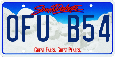 SD license plate 0FUB54