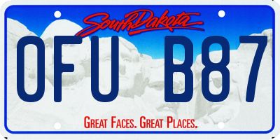 SD license plate 0FUB87