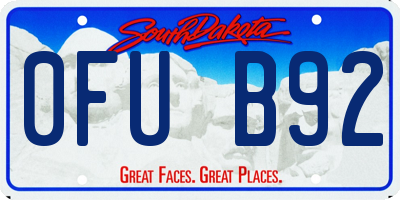 SD license plate 0FUB92