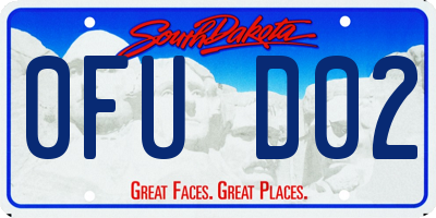 SD license plate 0FUD02