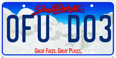 SD license plate 0FUD03