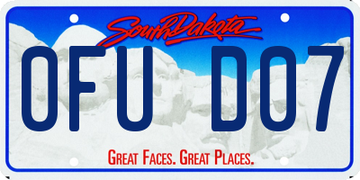 SD license plate 0FUD07