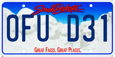 SD license plate 0FUD31