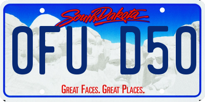 SD license plate 0FUD50