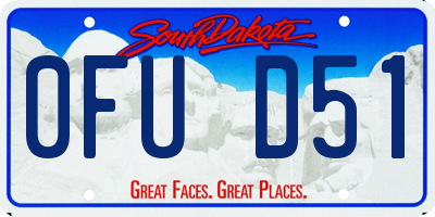 SD license plate 0FUD51