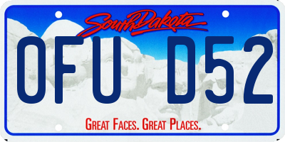 SD license plate 0FUD52
