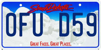 SD license plate 0FUD59