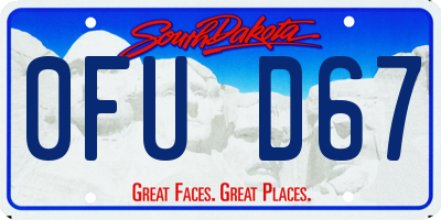SD license plate 0FUD67