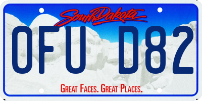 SD license plate 0FUD82