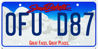 SD license plate 0FUD87