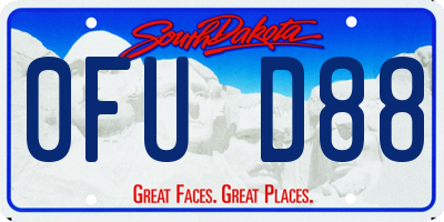 SD license plate 0FUD88
