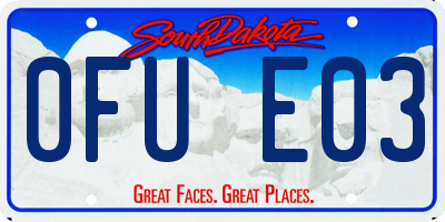 SD license plate 0FUE03