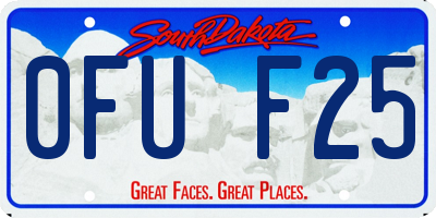 SD license plate 0FUF25