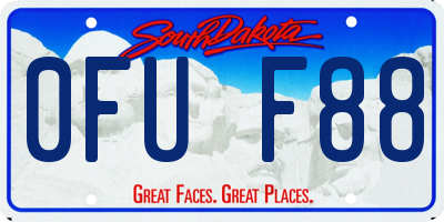 SD license plate 0FUF88