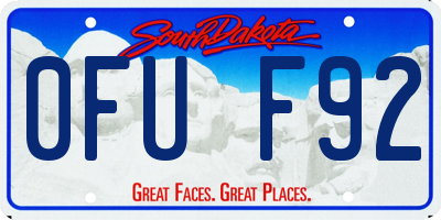 SD license plate 0FUF92