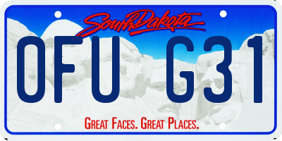 SD license plate 0FUG31