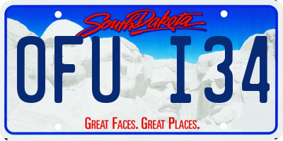 SD license plate 0FUI34