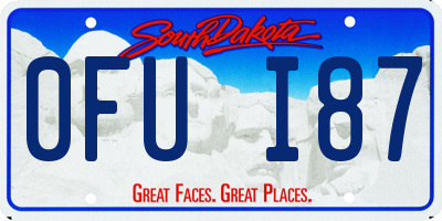 SD license plate 0FUI87