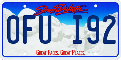 SD license plate 0FUI92