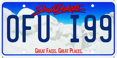 SD license plate 0FUI99